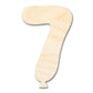Unfinished Wood Balloon Number 7 Shape | DIY Craft Cutout | up to 46" DIY
