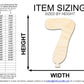 Unfinished Wood Balloon Number 7 Shape | DIY Craft Cutout | up to 46" DIY