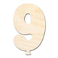 Unfinished Wood Balloon Number 9 Shape | DIY Craft Cutout | up to 46" DIY