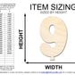 Unfinished Wood Balloon Number 9 Shape | DIY Craft Cutout | up to 46" DIY