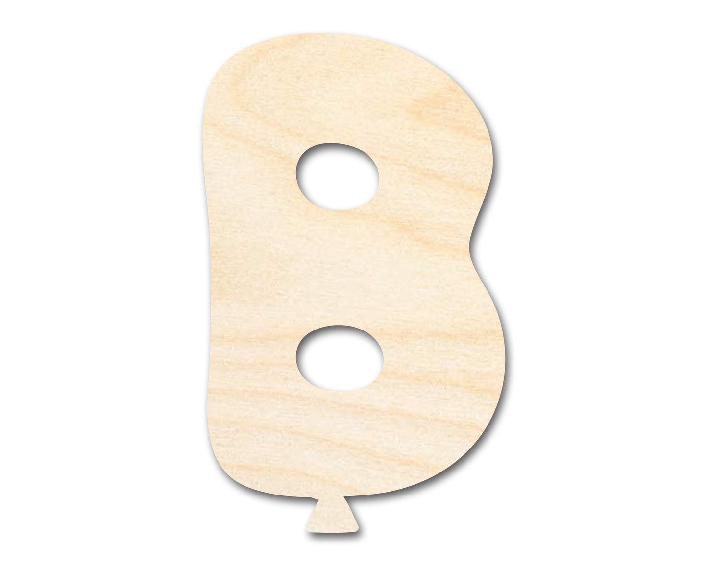 Unfinished Wood Balloon Letter B Shape | DIY Craft Cutout | up to 46" DIY