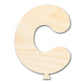 Unfinished Wood Balloon Letter C Shape | DIY Craft Cutout | up to 46" DIY