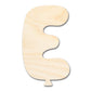 Unfinished Wood Balloon Letter E Shape | DIY Craft Cutout | up to 46" DIY