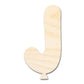 Unfinished Wood Balloon Letter J Shape | DIY Craft Cutout | up to 46" DIY