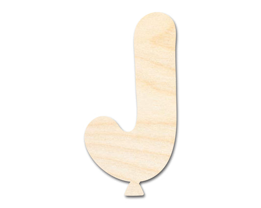 Unfinished Wood Balloon Letter J Shape | DIY Craft Cutout | up to 46" DIY
