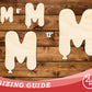 Unfinished Wood Balloon Letter M Shape | DIY Craft Cutout | up to 46" DIY