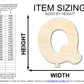 Unfinished Wood Balloon Letter Q Shape | DIY Craft Cutout | up to 46" DIY