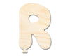 Unfinished Wood Balloon Letter R Shape | DIY Craft Cutout | up to 46" DIY