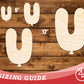 Unfinished Wood Balloon Letter U Shape | DIY Craft Cutout | up to 46" DIY