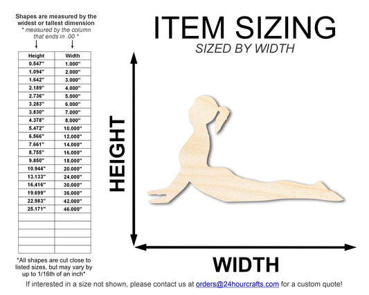 Unfinished Wood Yoga Cobra Pose Shape | DIY Craft Cutout | up to 46" DIY