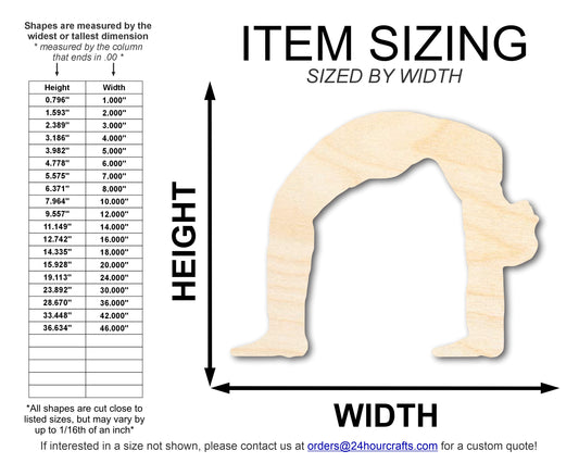 Unfinished Wood Yoga Wheel Pose Shape | DIY Craft Cutout | up to 46" DIY