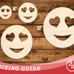 Unfinished Wood Heart Eye Face Shape | DIY Craft Cutout | up to 46" DIY