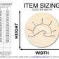 Unfinished Wood Ocean Wave and Sun Cutout Shape | DIY Craft Cutout | up to 46" DIY