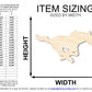 Unfinished Wood Mustang Mascot Shape | DIY Craft Cutout | up to 46" DIY