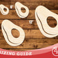 Unfinished Wood Avocado Shape | DIY Craft Cutout | up to 46" DIY