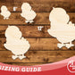 Unfinished Wood Happy Chick Shape | DIY Craft Cutout | up to 46" DIY