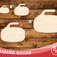Unfinished Wood Curling Stone Shape | DIY Craft Cutout | up to 46" DIY