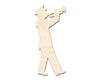 Unfinished Wood Band Trumpet Player Shape | DIY Craft Cutout | up to 46" DIY