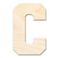 Unfinished Wood Varsity Team Font - C Shape | DIY Craft Cutout | up to 46" DIY
