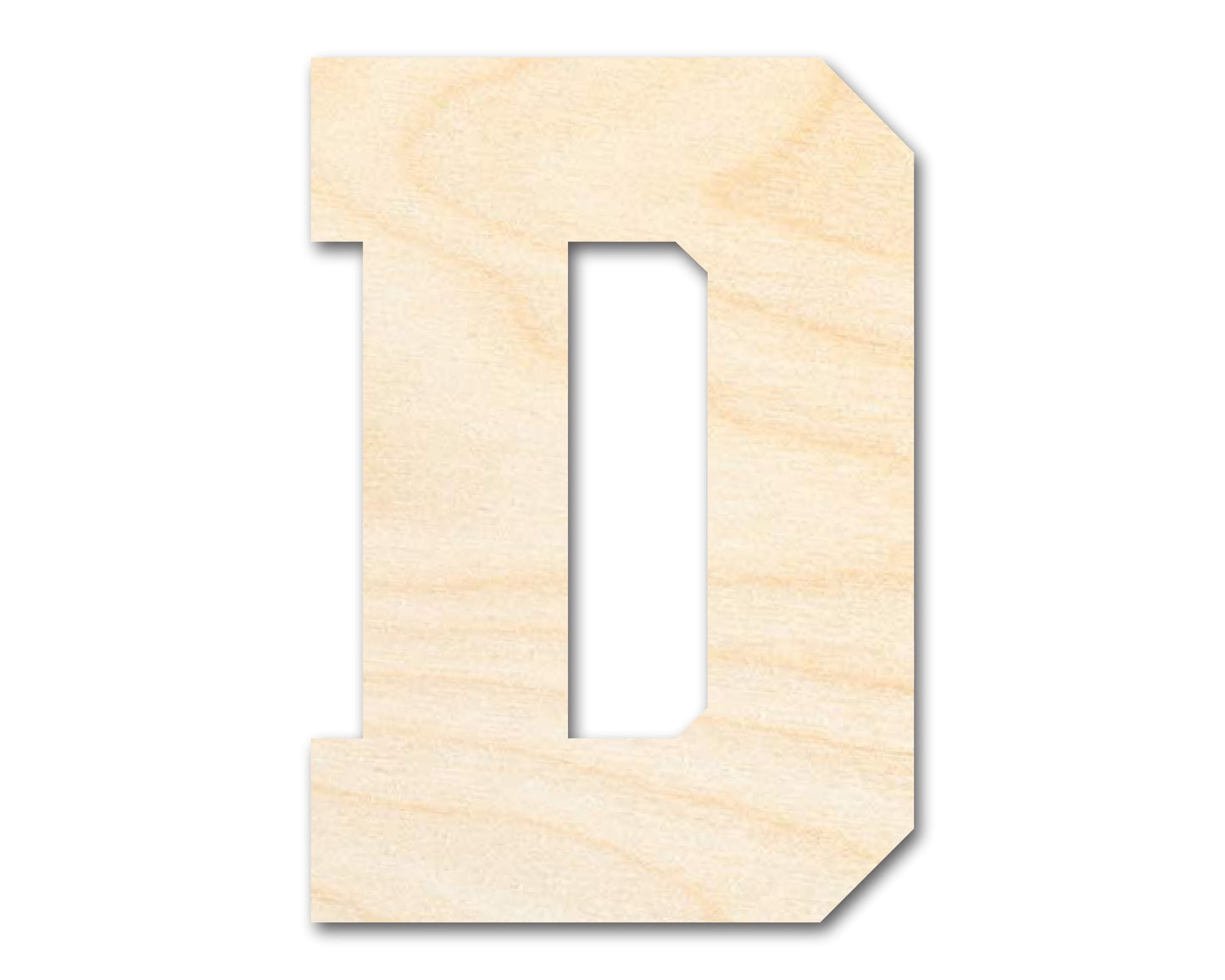 Unfinished Wood Varsity Team Font - D Shape | DIY Craft Cutout | up to 46" DIY