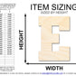 Unfinished Wood Varsity Team Font - E Shape | DIY Craft Cutout | up to 46" DIY