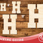Unfinished Wood Varsity Team Font - H Shape | DIY Craft Cutout | up to 46" DIY