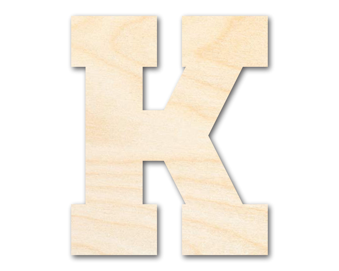Unfinished Wood Varsity Team Font - K Shape | DIY Craft Cutout | up to 46" DIY