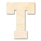 Unfinished Wood Varsity Team Font - T Shape | DIY Craft Cutout | up to 46" DIY
