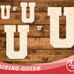 Unfinished Wood Varsity Team Font - U Shape | DIY Craft Cutout | up to 46" DIY