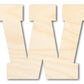 Unfinished Wood Varsity Team Font - W Shape | DIY Craft Cutout | up to 46" DIY