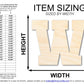 Unfinished Wood Varsity Team Font - W Shape | DIY Craft Cutout | up to 46" DIY