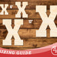 Unfinished Wood Varsity Team Font - X Shape | DIY Craft Cutout | up to 46" DIY