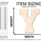 Unfinished Wood Varsity Team Font - Y Shape | DIY Craft Cutout | up to 46" DIY