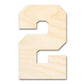 Unfinished Wood Varisty Number Two Shape | DIY Craft Cutout | up to 46" DIY