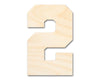 Unfinished Wood Varisty Number Two Shape | DIY Craft Cutout | up to 46" DIY
