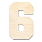 Unfinished Wood Varisty Number Six Shape | DIY Craft Cutout | up to 46" DIY