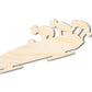 Unfinished Wood Bobsled Team Shape | DIY Craft Cutout | up to 46" DIY