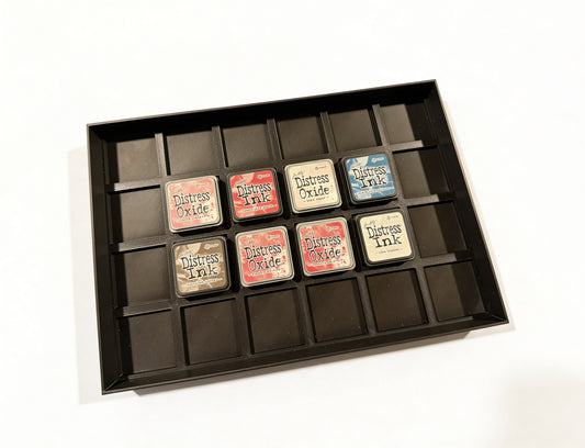 Distress Oxide Mini Ink Pad Holder – 24 Slot Storage Tray for Tim Holtz Mini Ink Pads