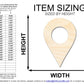 Unfinished Wood Map Pin Shape | DIY Craft Cutout | up to 46" DIY
