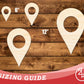 Unfinished Wood Map Pin Shape | DIY Craft Cutout | up to 46" DIY