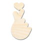 Unfinished Wood Finger Heart Shape | DIY Craft Cutout | up to 46" DIY