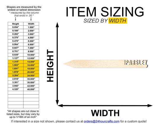 Unfinished Wood Parsley Garden Stake | DIY Craft Cutout | up to 24" DIY