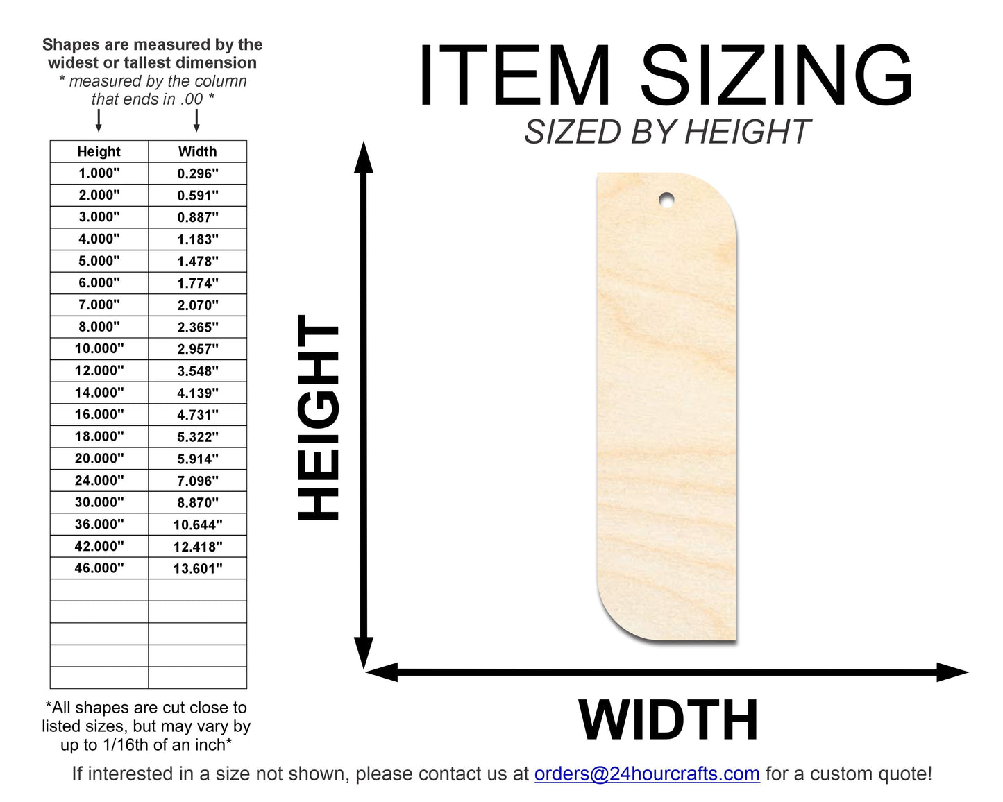 Unfinished Wood Wavy Bookmark Shape | DIY Craft Cutout | up to 12" DIY