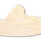 Unfinished Wood Platform Slipper Shape | DIY Craft Cutout | up to 46" DIY