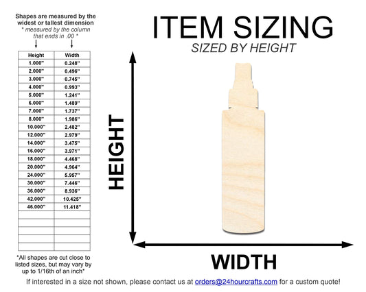 Unfinished Wood Facial Spray Shape | DIY Craft Cutout | up to 46" DIY