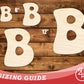 Unfinished Wood Groovy B Font Shape | DIY Craft Cutout | up to 46" DIY