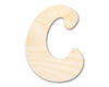 Unfinished Wood Groovy C Font Shape | DIY Craft Cutout | up to 46" DIY