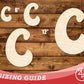 Unfinished Wood Groovy C Font Shape | DIY Craft Cutout | up to 46" DIY
