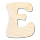 Unfinished Wood Groovy E Font Shape | DIY Craft Cutout | up to 46" DIY