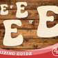 Unfinished Wood Groovy E Font Shape | DIY Craft Cutout | up to 46" DIY